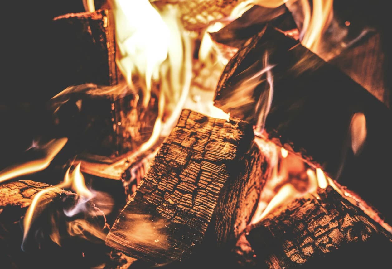 Ignited Firewood