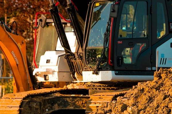 Heavy equipment in use