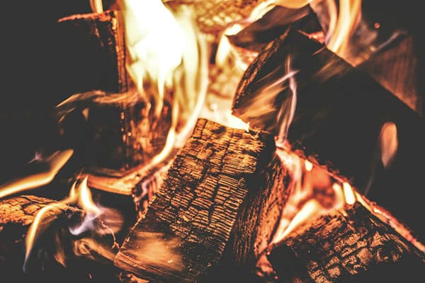 Ignited Firewood